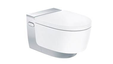 Geberit AquaClean Mera Comfort shower toilet in bright chrome